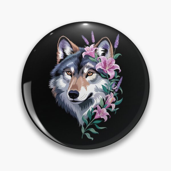 Item preview, Floral Wolf Aesthetic Flowers Wolf Face for Wolves Lover  designed and sold by RoyTill0Art.