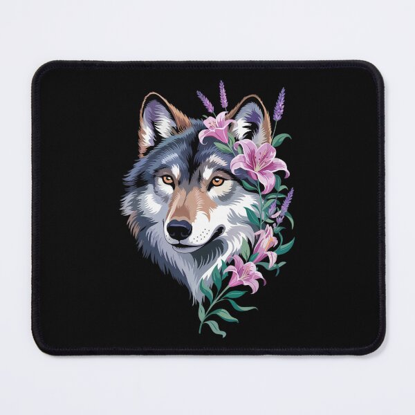 Item preview, Floral Wolf Aesthetic Flowers Wolf Face for Wolves Lover  designed and sold by RoyTill0Art.