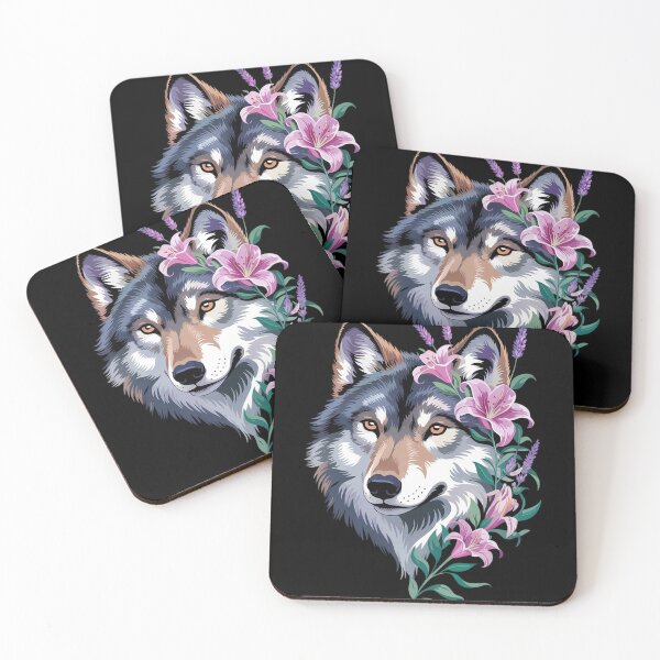 Item preview, Floral Wolf Aesthetic Flowers Wolf Face for Wolves Lover  designed and sold by RoyTill0Art.