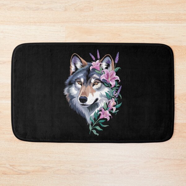 Item preview, Floral Wolf Aesthetic Flowers Wolf Face for Wolves Lover  designed and sold by RoyTill0Art.