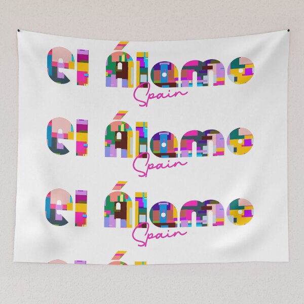 Item preview, El Álamo, Spain, Vibrant Abstract City Typography Art designed and sold by Wanderful-roads.