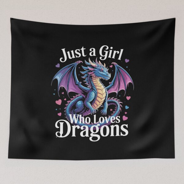 Item preview, Just A Girl Who Loves Dragons Women's Girls Cute Dragon  designed and sold by RuthGAArt.