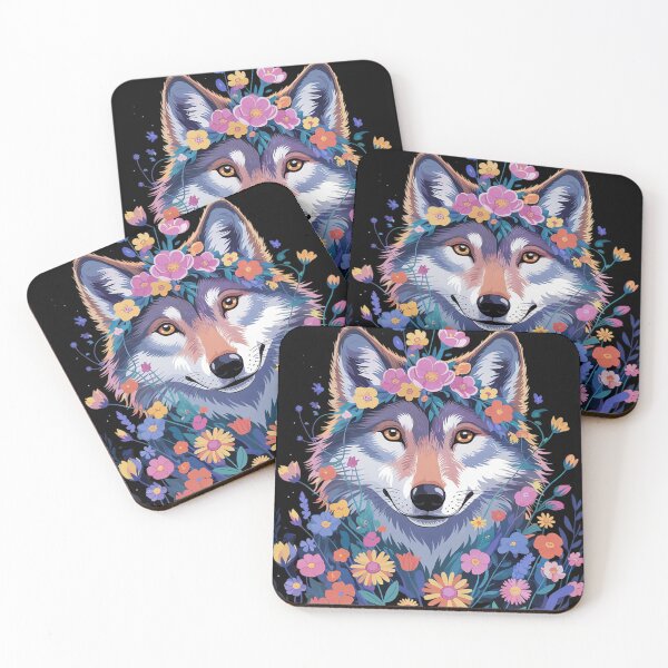 Item preview, Floral Wolf Lover Vintage Flowers Wolf Face For Wolves Lover  designed and sold by RoyTill0Art.