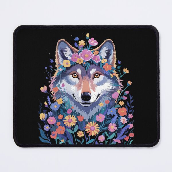 Item preview, Floral Wolf Lover Vintage Flowers Wolf Face For Wolves Lover designed and sold by RoyTill0Art.