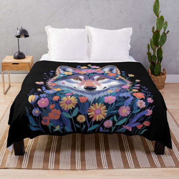 Item preview, Floral Wolf Lover Vintage Flowers Wolf Face For Wolves Lover designed and sold by RoyTill0Art.