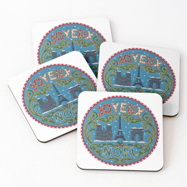 Item preview, Paris Joyeux Noël Hand-Embroidered French Textile Patch designed and sold by Imaginarium of Chaos falcon88 .