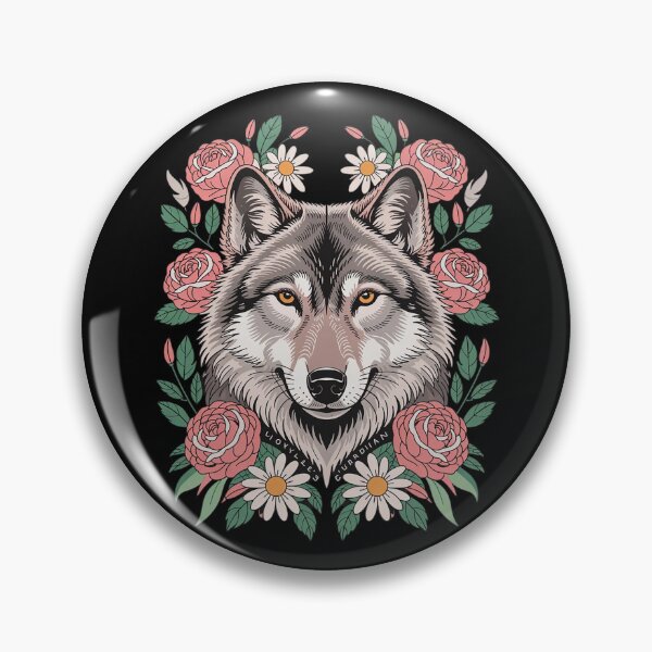 Item preview, Floral Wolf Magical Wolf Half Face Halfe Flower Wildlife  designed and sold by RoyTill0Art.