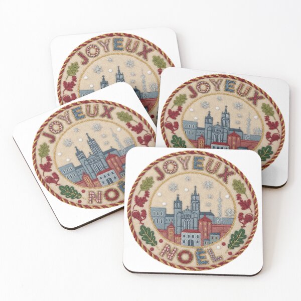 Item preview, Lyon Joyeux Noël Classic French Embroidered Xmas Patch designed and sold by Imaginarium of Chaos falcon88 .