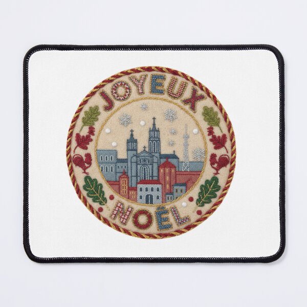 Item preview, Lyon Joyeux Noël Classic French Embroidered Xmas Patch designed and sold by Imaginarium of Chaos falcon88 .