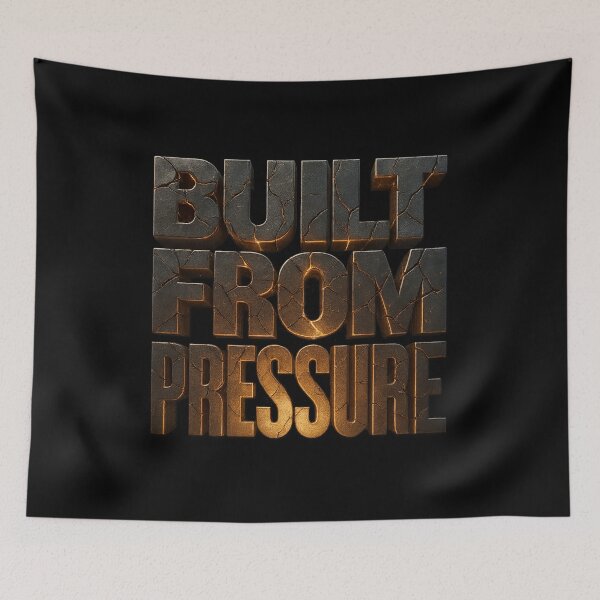 Item preview, Built From Pressure - Cracked Steel Typography Motivational Design designed and sold by MKreative Studio.