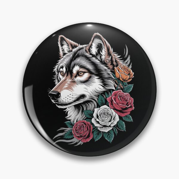 Item preview, Floral Wolf Vintage Flowers Rose Wolf Face for Wolves Lover  designed and sold by RoyTill0Art.