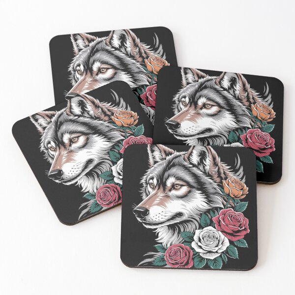 Item preview, Floral Wolf Vintage Flowers Rose Wolf Face for Wolves Lover  designed and sold by RoyTill0Art.