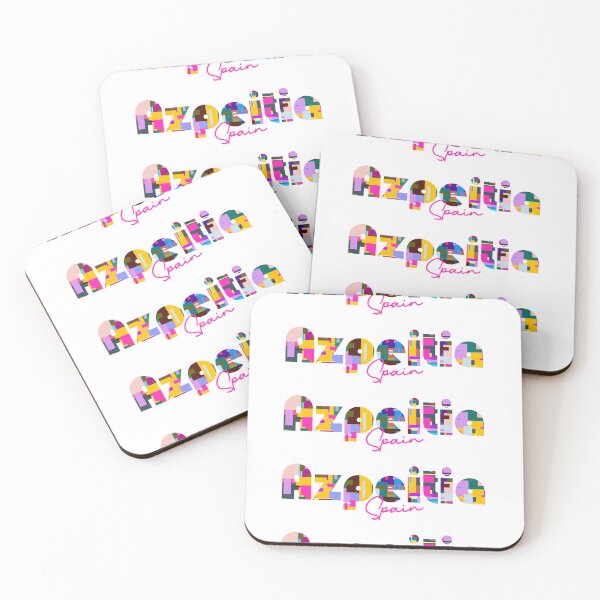 Item preview, Azpeitia, Spain, Vibrant Abstract City Typography Art designed and sold by Wanderful-roads.