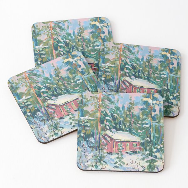 Item preview, Pink House in the Winter Forest designed and sold by ArtHouseNiklas.
