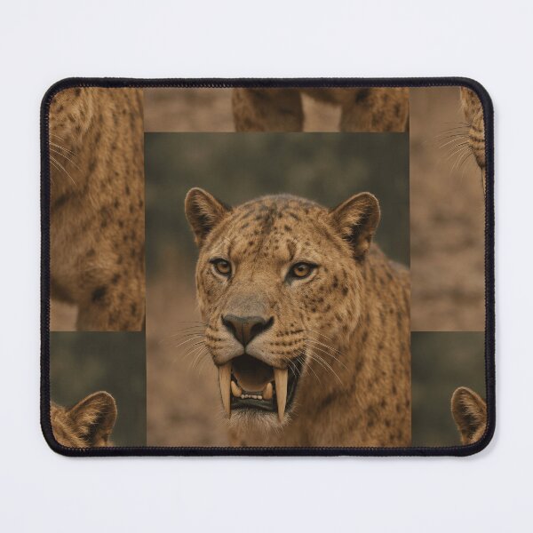 Item preview, Scimitar's Edge: Portrait of the Homotherium Hunter designed and sold by PrehistoryPulse.