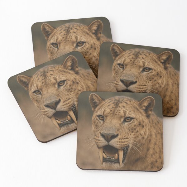 Item preview, Scimitar's Edge: Portrait of the Homotherium Hunter designed and sold by PrehistoryPulse.