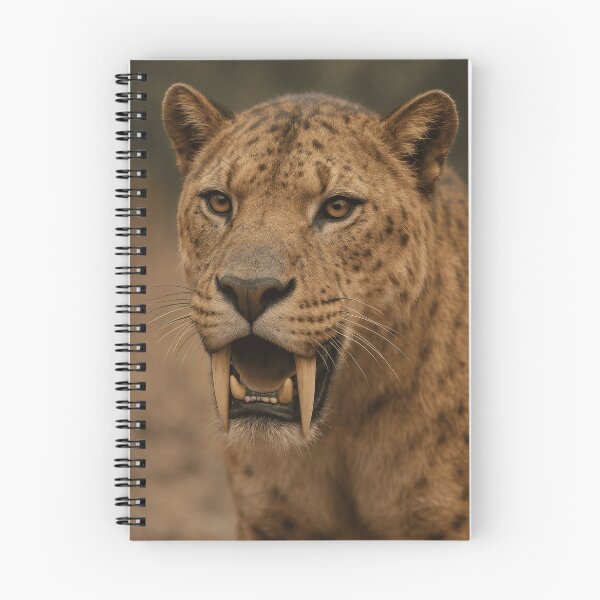 Item preview, Scimitar's Edge: Portrait of the Homotherium Hunter designed and sold by PrehistoryPulse.