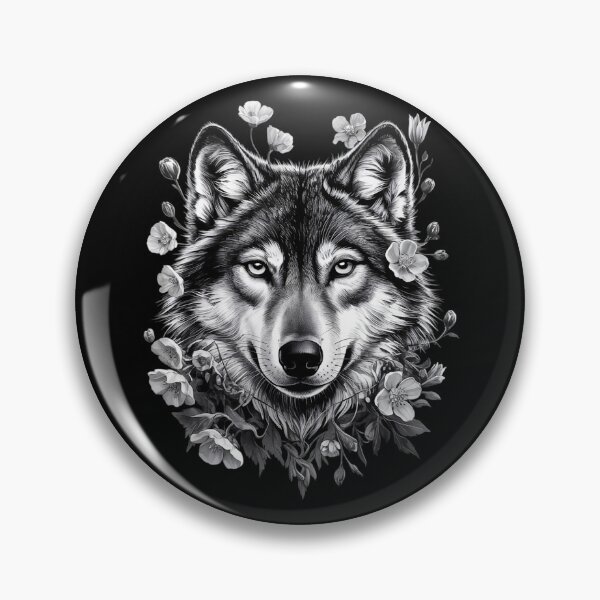 Artikelvorschau, Vintage-Blumenwolf-Wolfsgesicht für Wolfsliebhaber entworfen und verkauft von RoyTill0Art.