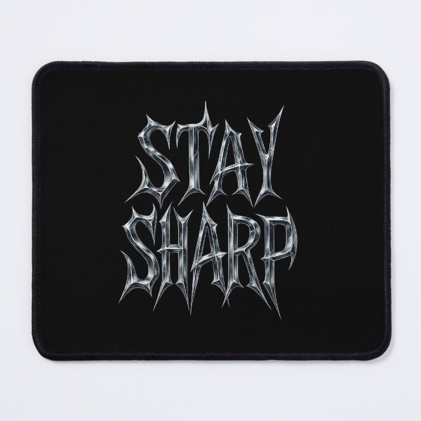 Item preview, STAY SHARP Chrome Blade Typography - Techwear Street Graphic designed and sold by MKreative Studio.