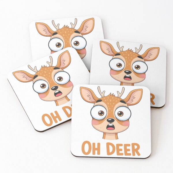 Item preview, Oh Deer – Surprised Deer Funny Pun Illustration designed and sold by nuel-art.