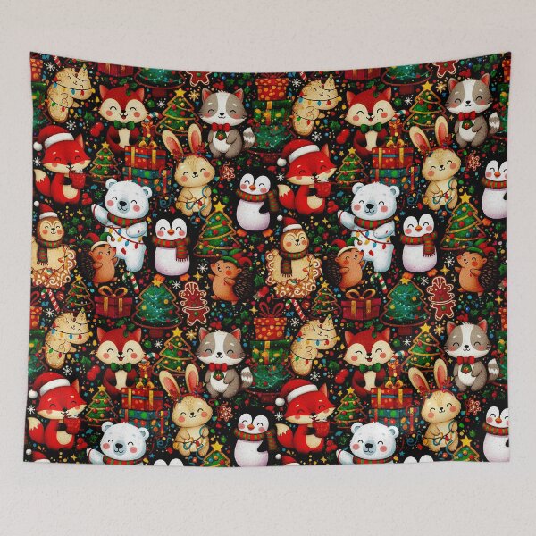Item preview, Christmas vibes seamless cute bunnies designed and sold by  Mudikeys.