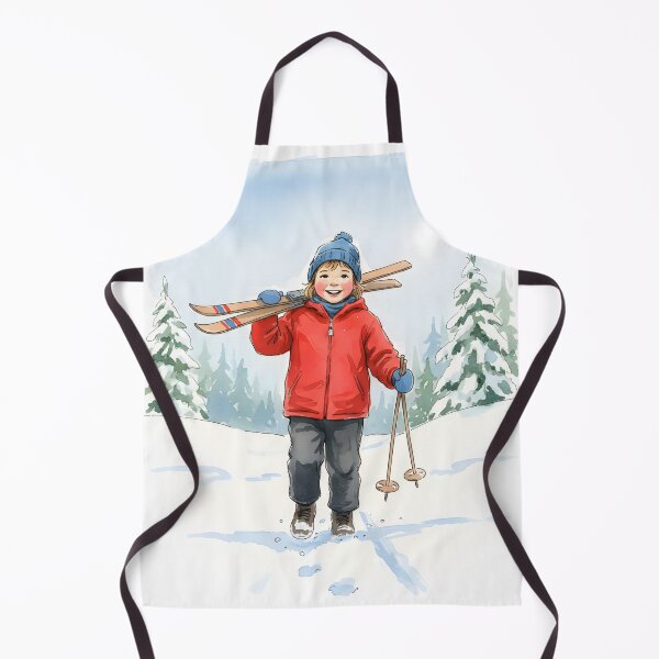 Item preview, Happy Child Walking with Skis in Snowy Winter Landscape designed and sold by homydesign.