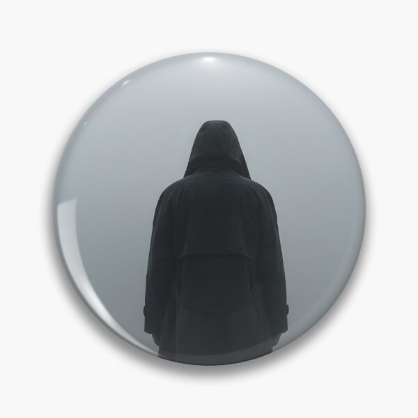 Item preview, Figure in a dark hooded trench coat standing in dense fog designed and sold by homydesign.