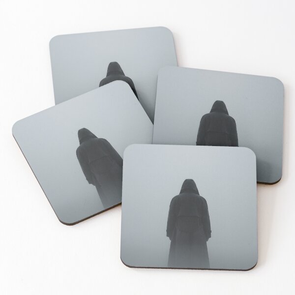 Item preview, Figure in a dark hooded trench coat standing in dense fog designed and sold by homydesign.