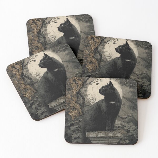 Item preview, Mystical Black Cat at the Moonlit Arch designed and sold by Erika Kaisersot.