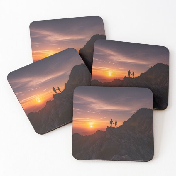 Item preview, Sunset Silhouette of a Couple on a Mountain Peak designed and sold by homydesign.