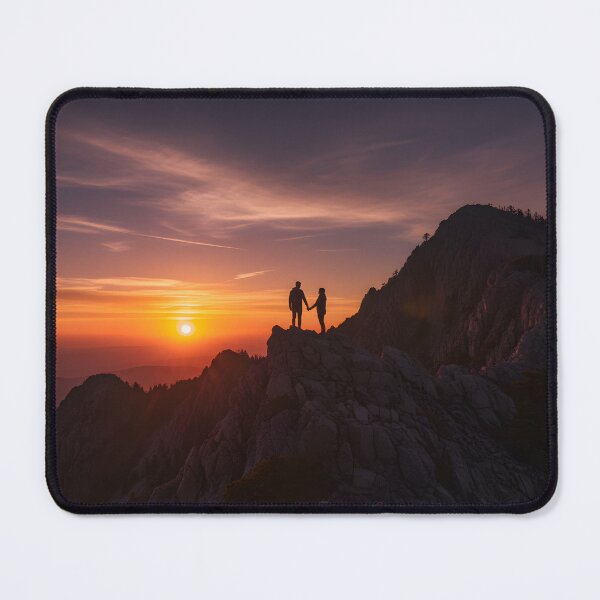 Item preview, Sunset Silhouette of a Couple on a Mountain Peak designed and sold by homydesign.