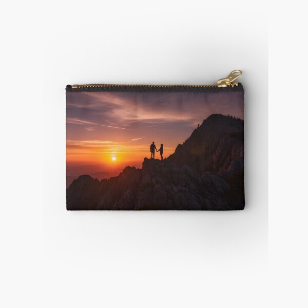 Item preview, Sunset Silhouette of a Couple on a Mountain Peak designed and sold by homydesign.