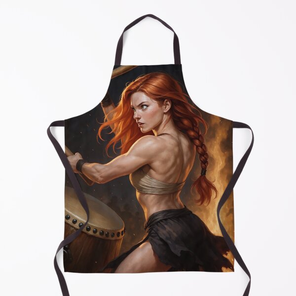 Item preview, Rowan drums fierce amid fiery backdrop designed and sold by CathryneDelamort.