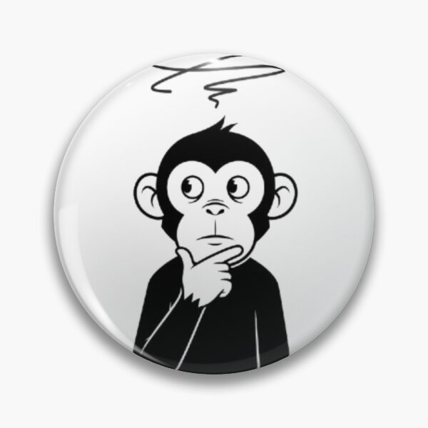Item preview, Monkey Thinking Meme Minimal Design – Black & White Cartoon Illustration designed and sold by Qusai998.