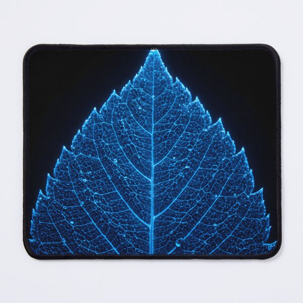 Item preview, Electric Blue Skeleton Leaf on Black designed and sold by homydesign.