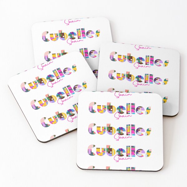 Item preview, Cubelles, Spain, Vibrant Abstract City Typography Art designed and sold by Wanderful-roads.
