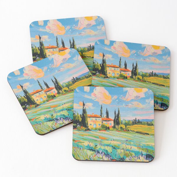 Item preview, Yellow country house in summer light designed and sold by ArtHouseNiklas.