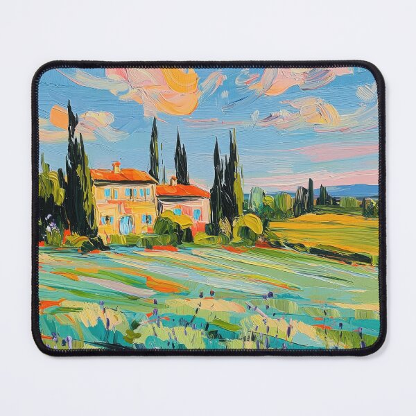 Item preview, Yellow country house in summer light designed and sold by ArtHouseNiklas.