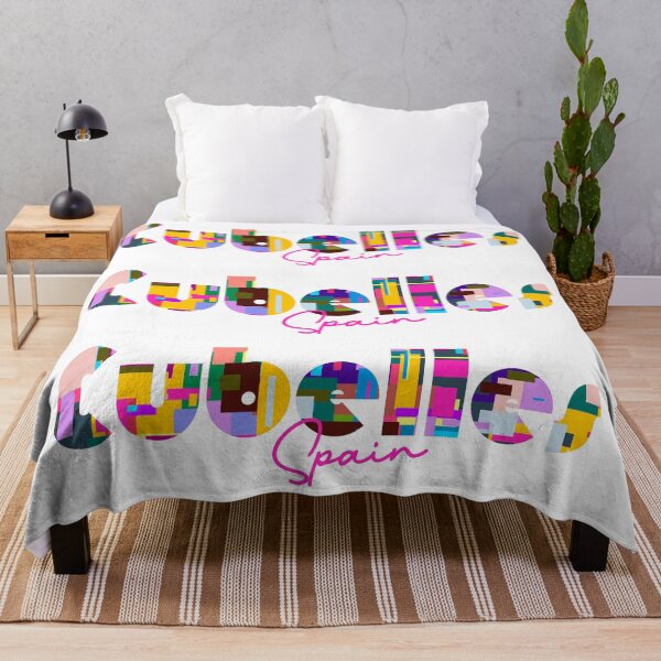 Item preview, Cubelles, Spain, Vibrant Abstract City Typography Art designed and sold by Wanderful-roads.