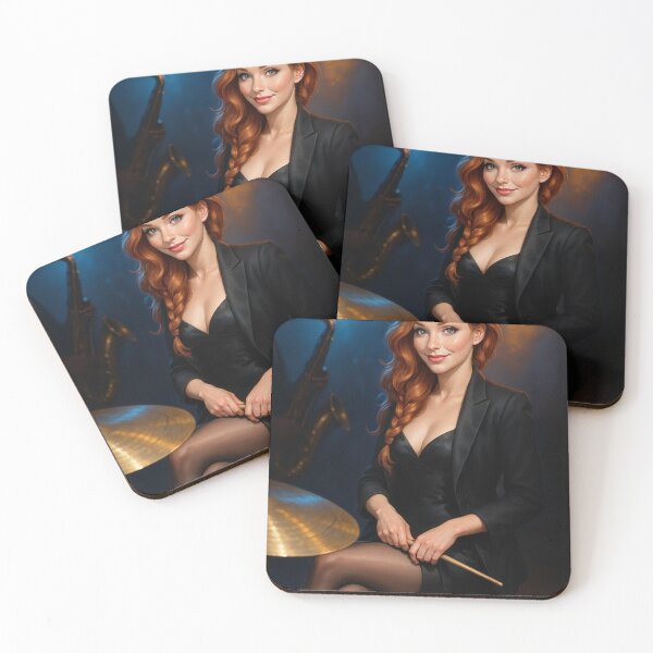 Item preview, Rowan drums jazz club saxophone background designed and sold by CathryneDelamort.