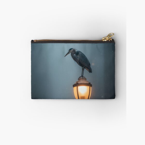 Item preview, Great Blue Heron Perched on a Foggy City Lamppost designed and sold by homydesign.