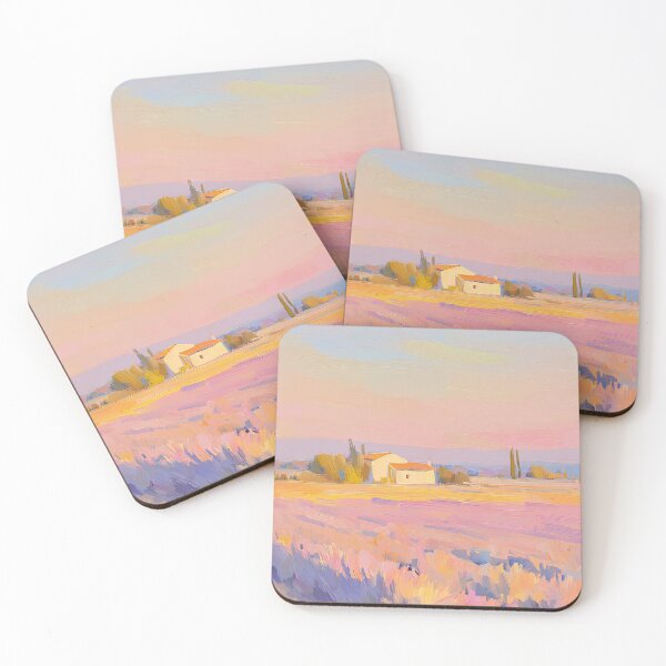 Item preview, Lavender field with white house designed and sold by ArtHouseNiklas.