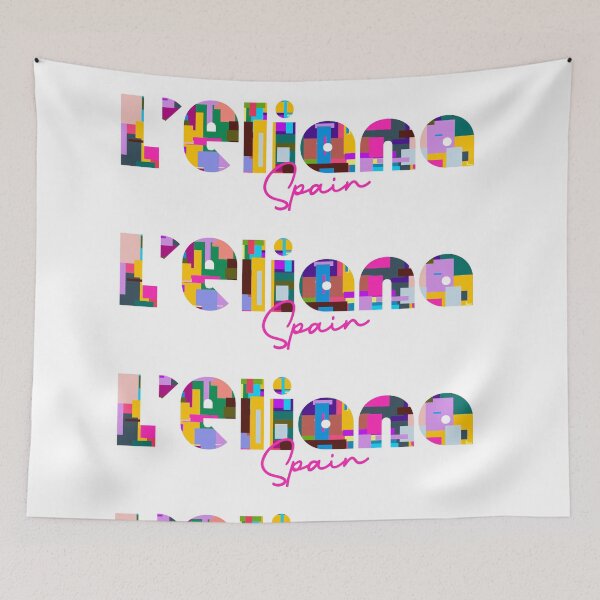 Item preview, L'Eliana, Spain, Vibrant Abstract City Typography Art designed and sold by Wanderful-roads.