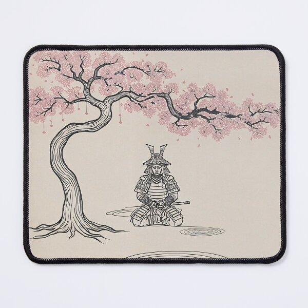 Item preview, A samurai meditates under cherry blossom tree designed and sold by ShaDeS-AI-Art.