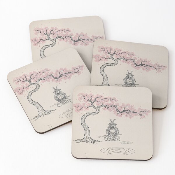 Item preview, A samurai meditates under cherry blossom tree designed and sold by ShaDeS-AI-Art.