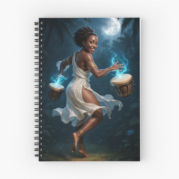 Item preview, Woman dancing with glowing drums under moonlight designed and sold by CathryneDelamort.