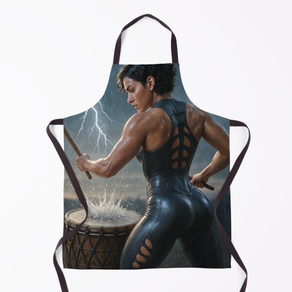 Item preview, Sarah drums in stormy rain with lightning designed and sold by CathryneDelamort.