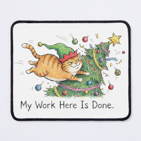 Item preview, Orange Cat Destroying Christmas designed and sold by Thanabordee.