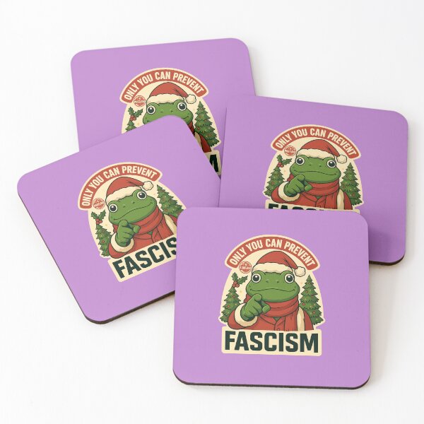Item preview, Only You Can Prevent Fascism Frog – Vintage Christmas Protest Art designed and sold by sachinsbg.