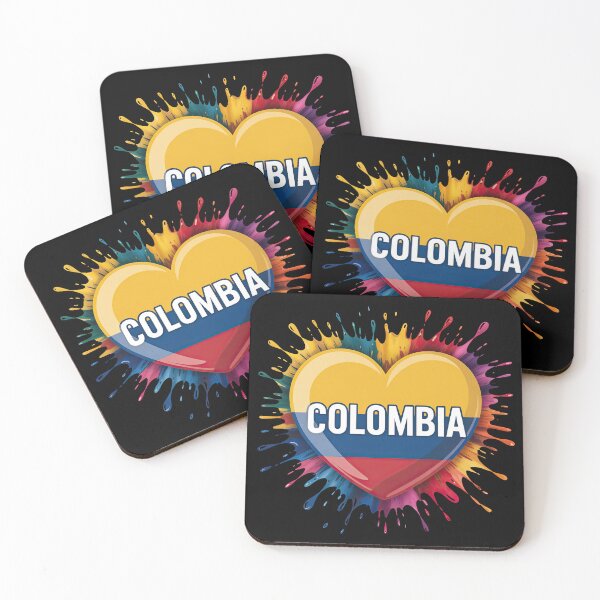 Item preview, Colorful Colombia Flag  Heart Artwork – Bold National Colors designed and sold by Suzy Perez Art.
